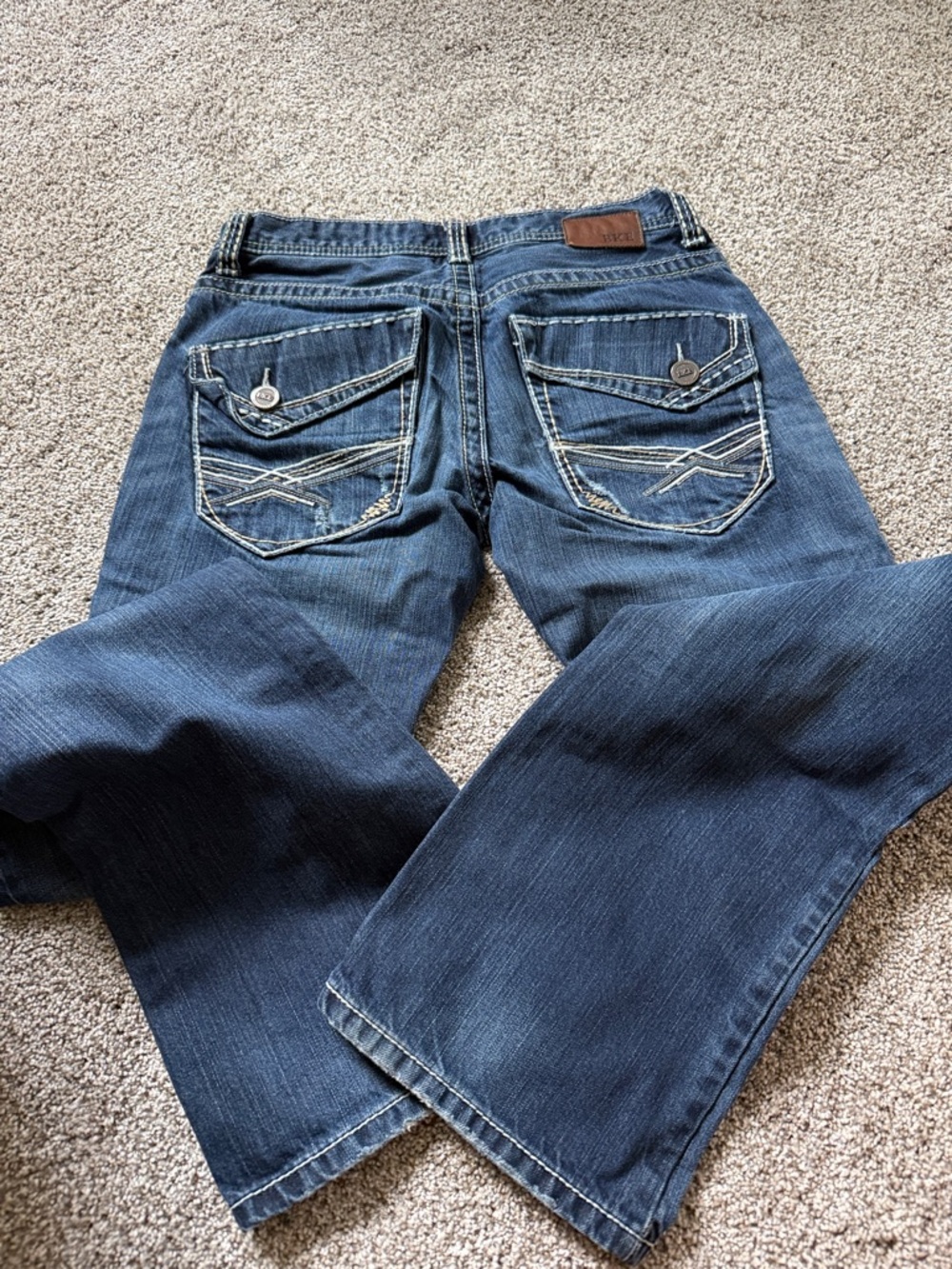 BKE Aiden Dark Blue Denim Jeans with Contrast Stitching